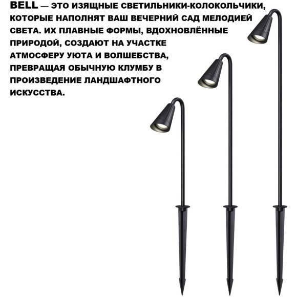 371060 STREET NT26 000 черный Светильник грунтовый IP65 GU10 max 35W 220-240V BELL