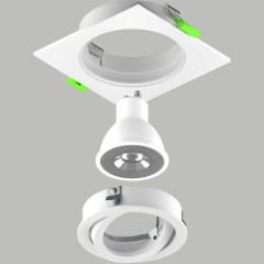 Светильник квадратный белый встраиваемый MR16/GU10 max 12Вт Singo Base Lightstar 011615 Светильник квадратный белый встраиваемый MR16/GU10 max 12Вт Singo Base Lightstar 011615