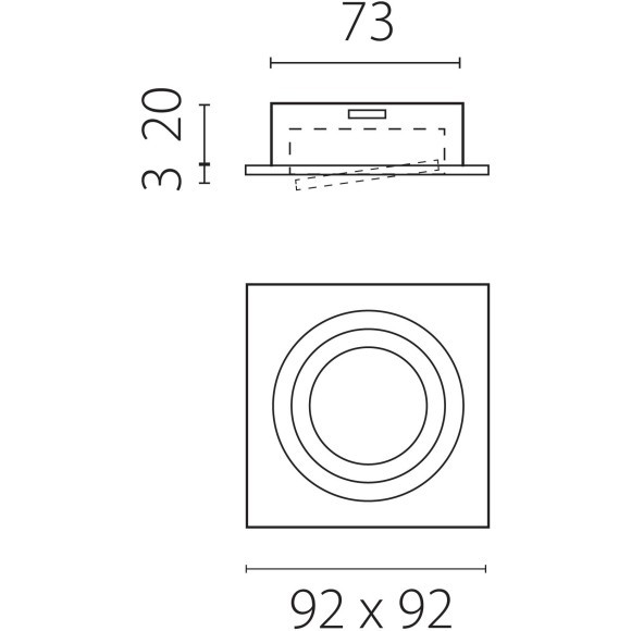 Светильник квадратный белый встраиваемый MR16/GU10 max 12Вт Singo Base Lightstar 011615