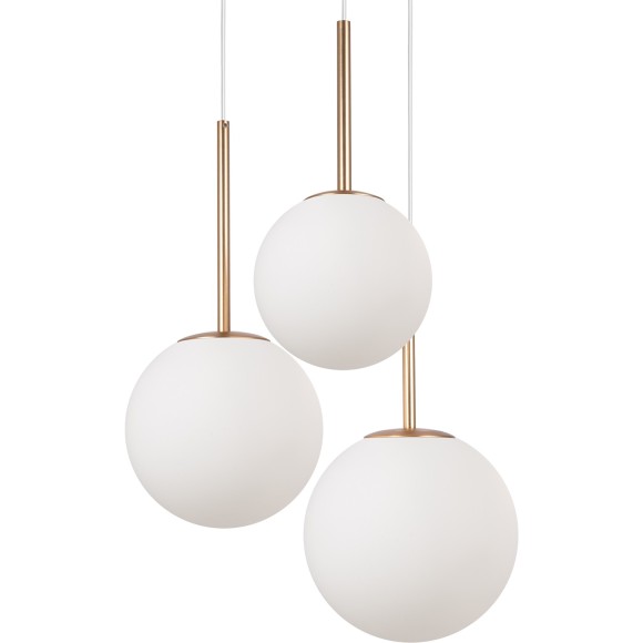 MOD321PL-03G1 Подвесной светильник с 3 стеклянными плафонами шарами, 3 лампы Е14, основание матовое розовое золото Maytoni Basic form