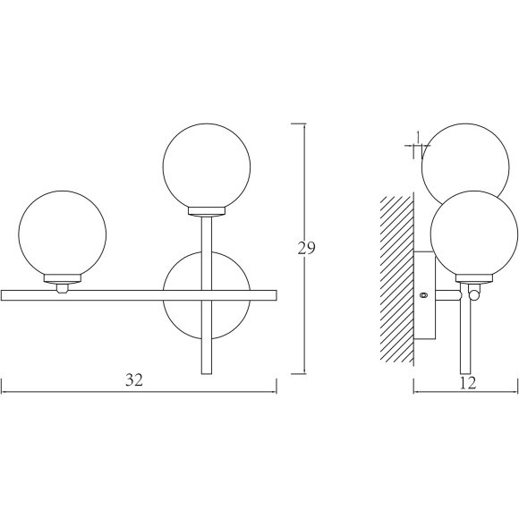 Бра Arte Lamp BOLLA-PICCOLO A3989AP-2AB