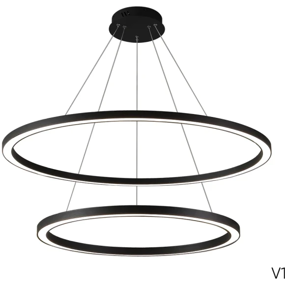 FORTUNA SP123W LED BLACK 1811/302N Crystal Lux Чёрная светодиодная люстра кольцо, LED 123 Вт, 3000–6300 К, пульт, 7200 Лм, CRI 80, IP20, 220 В