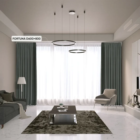 FORTUNA SP123W LED BLACK 1811/302N Crystal Lux Чёрная светодиодная люстра кольцо, LED 123 Вт, 3000–6300 К, пульт, 7200 Лм, CRI 80, IP20, 220 В