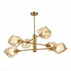 SL1175.302.06 Люстра потолочная ST-Luce Латунь/Янтарный E14 6*40W PORTICI SL1175.302.06 Люстра потолочная ST-Luce Латунь/Янтарный E14 6*40W PORTICI