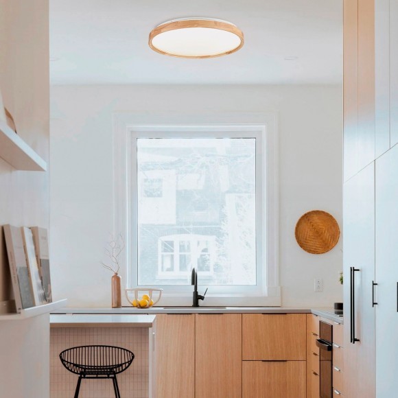 SLE201352-01 Светильник потолочный Белый, Светлое дерево/Белый LED 1*40W 3000K/4000K/6000K DELIA SLE201352-01 Светильник потолочный Белый, Светлое дерево/Белый LED 1*40W 3000K/4000K/6000K DELIA