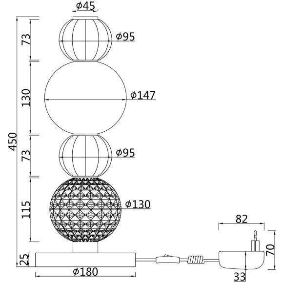 Интерьерная настольная лампа светодиодная с выключателем Collar MOD301TL-L18CH3K Интерьерная настольная лампа светодиодная с выключателем Collar MOD301TL-L18CH3K