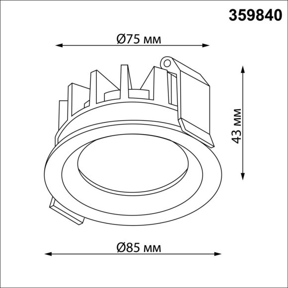 359840 WIR NT25 502 белый Светильник встраиваемый с переключателем цв. температуры и угла рассеивания IP44 LED 10W 220-240V 2700К\3200К\4000К RAYNE
