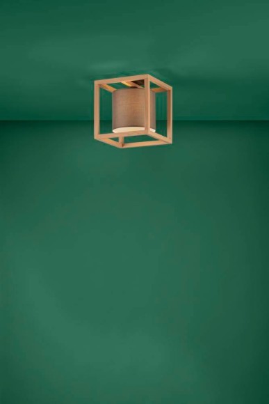 390105 EGLO GRANADOS Потолочный светильник 1xE27 40Вт Дерево Ткань белый/коричневый