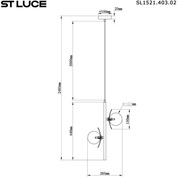 SL1521.403.02 Светильник подвесной ST-Luce Черный/Дымчатый, Белый G9 2*5W 4000K NOON