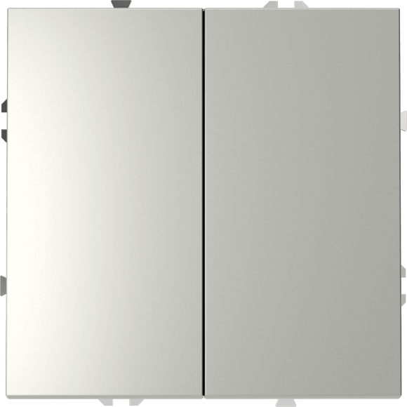 Выключатель с самовозвратом встраиваемый VOLTUM S70 двухклавишный 10А, (сталь)