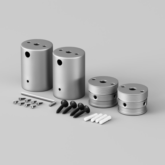 Набор для двухстороннего накладного монтажа Nemo D18 серебро 201153