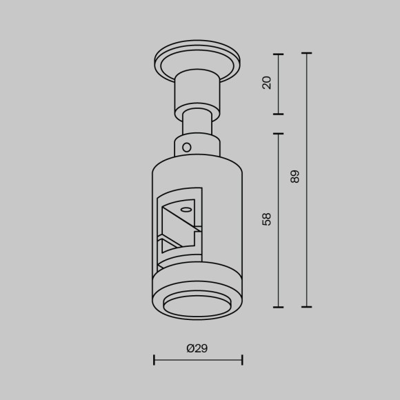 Настенное одинарное отступное крепление без питания TRA155CW-S1-BS