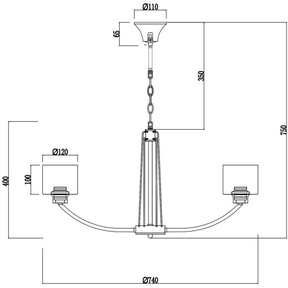 Люстра паук Freya FR5003PL-08B Teodora под лампы 8xE27 60W