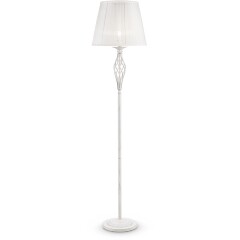 Maytoni Grace ARM247-11-G Торшер напольный в классическом стиле, высота 165 см, белый металл, белый текстильный абажур диаметром 38см, лампа  E14 1x40W IP20 220В