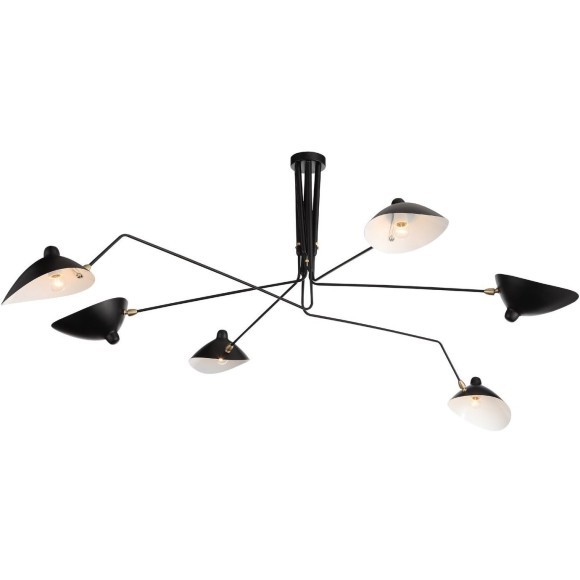 SL305.402.06 Люстра потолочная ST-Luce Черный/Черный, Белый E27 6*60W SPRUZZO SL305.402.06 Люстра потолочная ST-Luce Черный/Черный, Белый E27 6*60W SPRUZZO