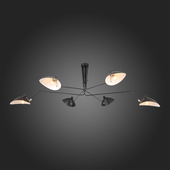 SL305.402.06 Люстра потолочная ST-Luce Черный/Черный, Белый E27 6*60W SPRUZZO SL305.402.06 Люстра потолочная ST-Luce Черный/Черный, Белый E27 6*60W SPRUZZO