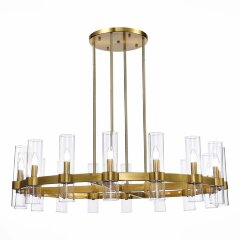 SL1237.303.16 Люстра подвесная ST-Luce Латунь/Прозрачный E14 16*15W ISLA SL1237.303.16 Люстра подвесная ST-Luce Латунь/Прозрачный E14 16*15W ISLA