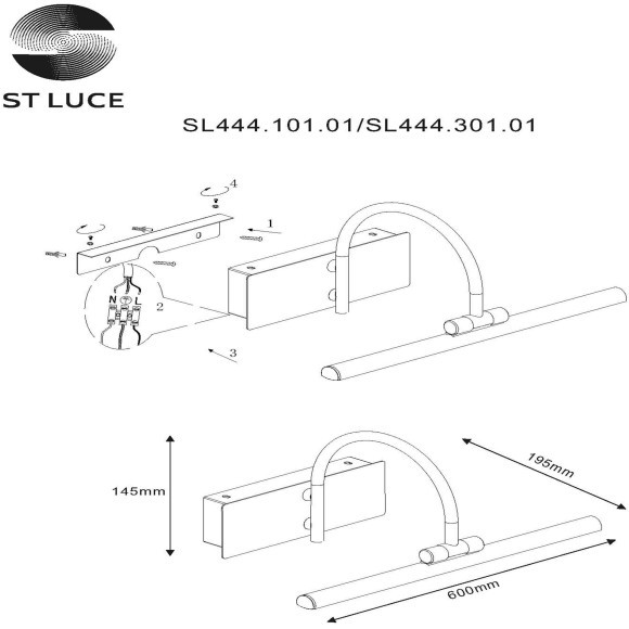 SL444.301.01 Подсветка для картин ST-Luce Бронза/Бронза LED 1*12W 4000K Настенные светильники SL444.301.01 Подсветка для картин ST-Luce Бронза/Бронза LED 1*12W 4000K Настенные светильники