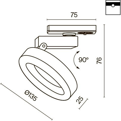 Однофазный двужильный светодиодный трековый светильник Maytoni Unity TR044-1-12W4K-B Rim 4000К 650Лм CRI85+ 110° 12Вт