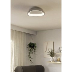 Белый настенно-потолочный светильник EGLO LORETELLO 901583, встроенный LED 12Вт, 2700-6500К, CRI 80, 1440Лм, подключение 220В, диаметр 350 мм, высота 75 мм, IP20, управление пультом ДУ