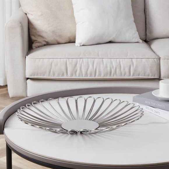 427018 UEDA Тарелка декоративная сталь цвет хром H175 Ø405