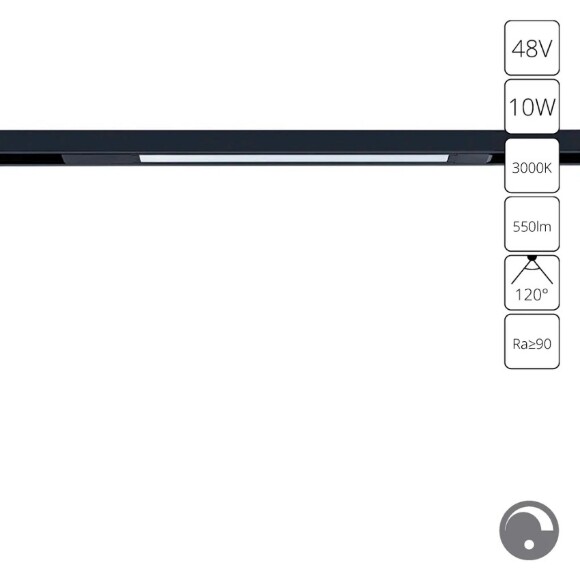 Магнитный трековый светильник LED 3000K 550Lm Arte Lamp OPTIMA 0.1-10V A7493PL-1BK