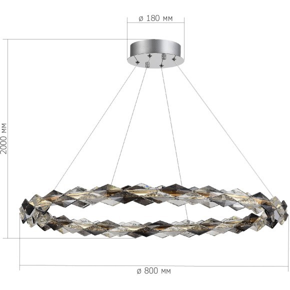 SL6009.113.01 Люстра подвесная ST-Luce Хром/Прозрачно-Дымчатый LED 1*30W 3000K DIAMANTA