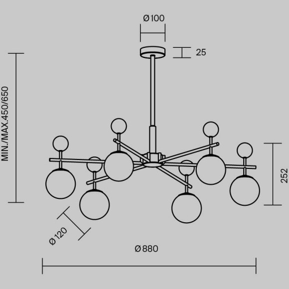 Подвесной светильник Maytoni Museo MOD436PL-07BS Подвесной светильник Maytoni Museo MOD436PL-07BS