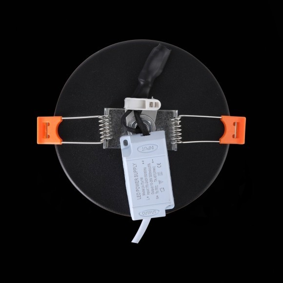 ST104.402.06 Светильник встраиваемый Черный LED 1*6W 3000K 468Lm Ra80 120° IP20 D110xH20 170-240V Встраиваемые светильники
