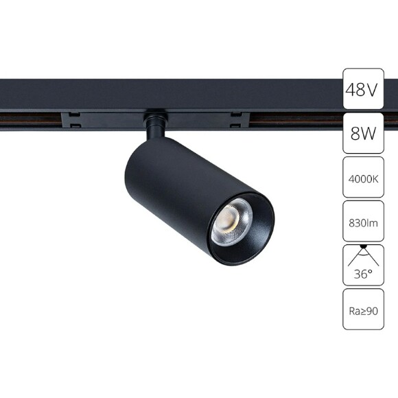 A7260PL-1BK Трековый магнитный светодиодный светильник Arte Lamp Optima CRI90+ 4000К 830Лм 36° 8Вт