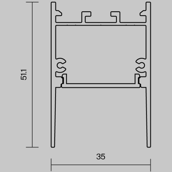 Алюминиевый профиль накладной-подвесной 35x51 (Черный, 2 м), ALM-3551-B-2M 633011 Алюминиевый профиль накладной-подвесной 35x51 (Черный, 2 м), ALM-3551-B-2M 633011