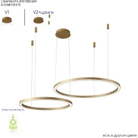 FORTUNA SP123W LED GOLD 1810/302N Crystal Lux Золотая потолочная люстра со встроенным LED 123 Вт, CCT 3000–6300 К, пульт, 7200 Лм