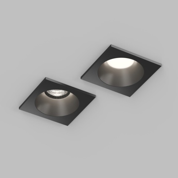 DK2131-BK Встраиваемый влагозащищённый светильник COVE, IP44, до 15 Вт LED, GU10, алюминий, чёрный
