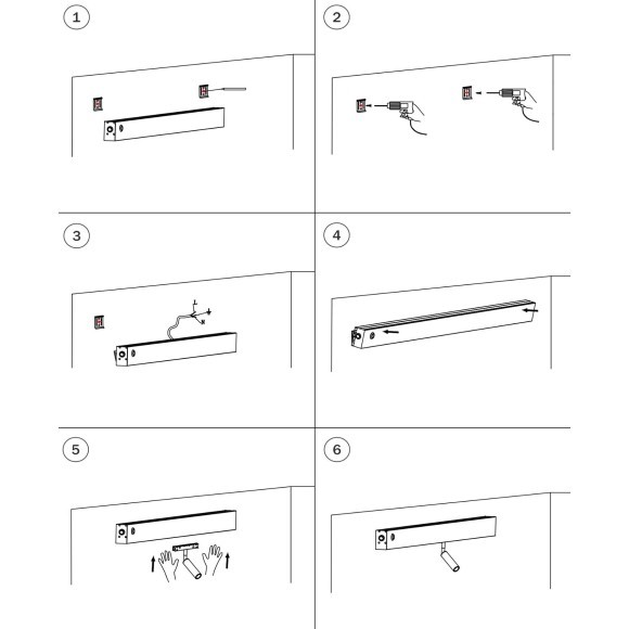 Настенный трековый светильник 220В (1000мм) 24В 5Вт+24В 7Вт Fiume Spot Lightstar 810647