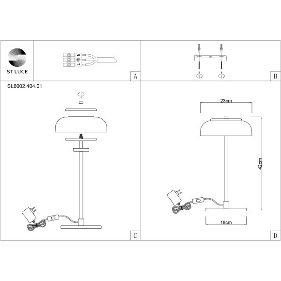 SL6002.404.01 Прикроватная лампа ST-Luce Черный/Дымчатый LED 1*7W 4000K LAZIO