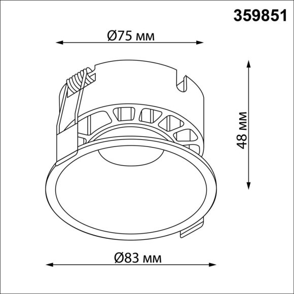 359851 WIR NT25 506 белый Светильник встраиваемый с переключателем цв. температуры IP20 LED 12W 220-240V 2700К\3200К\4000К NOVA