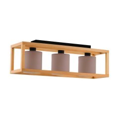 390106 EGLO GRANADOS Потолочный светильник с тремя лампами E27, 120Вт, ткань белый, дерево коричневый 390106 EGLO GRANADOS Потолочный светильник с тремя лампами E27, 120Вт, ткань белый, дерево коричневый