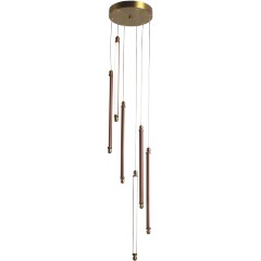 Уценка SL6225.303.06 ST Luce BRICK Светильник подвесной, LED, 3000K 6х5W, латунь/терракотовый, белый
