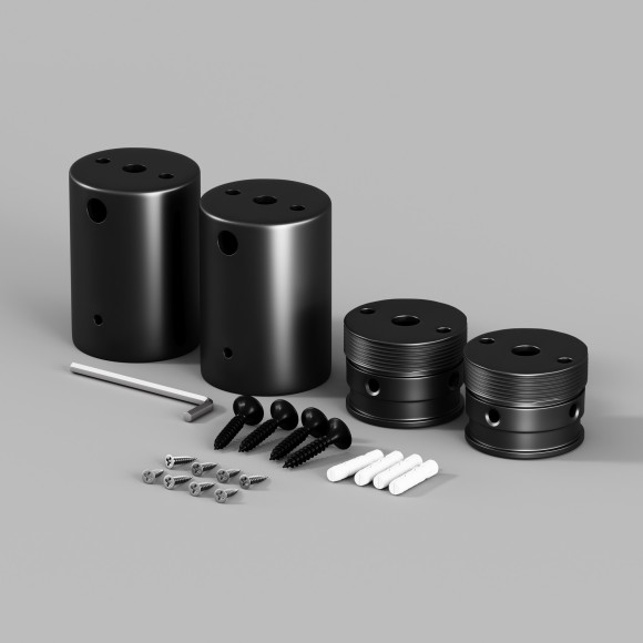 Набор для двухстороннего накладного монтажа Nemo D25 черный 20320