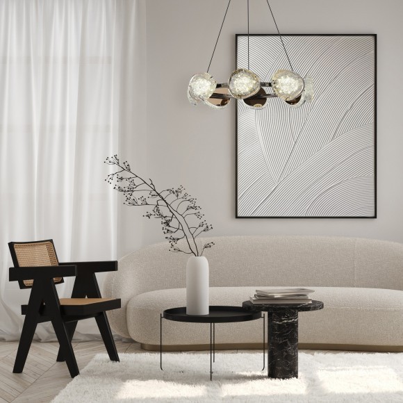 SL6018.203.64 Светильник подвесной ST-Luce Черный/Золотистый LED 1*64W 4000K ENIGMA