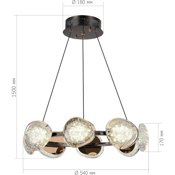 SL6018.203.64 Светильник подвесной ST-Luce Черный/Золотистый LED 1*64W 4000K ENIGMA