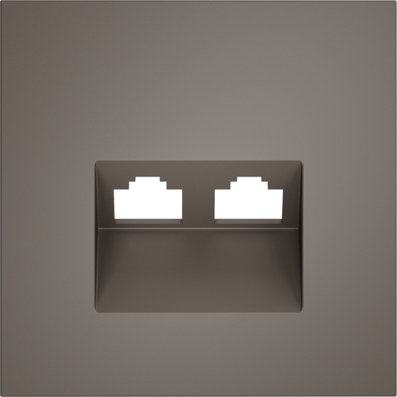 Накладка для розетки компьютерной двойной RJ45+RJ45 кат.6, S70 (капучино)