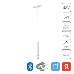 A2959PL-1WH Трековый магнитный светодиодный SMART (TUYA, Алиса, Bluetooth, Wi-Fi) светильник Arte Lamp Rapid 48V CRI95+ 2700-6000К 227Лм 24° 5Вт