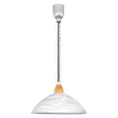 87009 EGLO LORD 2 Подвесной потолочный светильник люстра с 1 лампой E27, 60Вт, модерн, белый стекло, никелевый металл