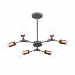 SLE106403-06 Светильник потолочный Серый, Розовое золото E27 6*60W PALARE SLE106403-06 Светильник потолочный Серый, Розовое золото E27 6*60W PALARE