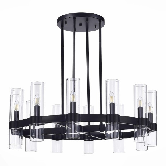 SL1237.403.12 Люстра подвесная ST-Luce Черный/Прозрачный E14 12*15W ISLA SL1237.403.12 Люстра подвесная ST-Luce Черный/Прозрачный E14 12*15W ISLA
