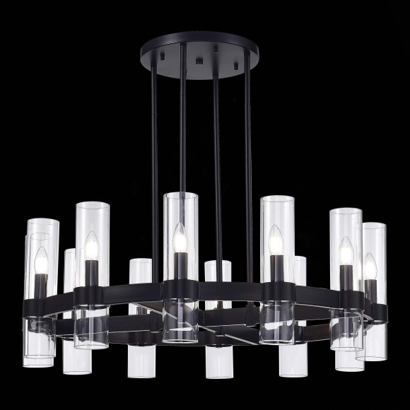 SL1237.403.12 Люстра подвесная ST-Luce Черный/Прозрачный E14 12*15W ISLA SL1237.403.12 Люстра подвесная ST-Luce Черный/Прозрачный E14 12*15W ISLA