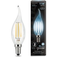 104801211 Лампа Gauss Filament Свеча на ветру 11W 830lm 4100К Е14 LED 1/10/50