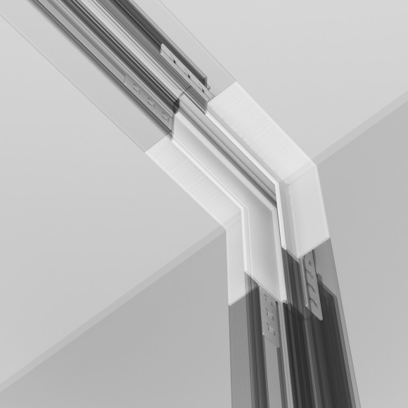 Угловой соединитель вертикальный для шинопроводов в ГКЛ 12.5мм Maytoni Exility TRA034ICL-42.12W