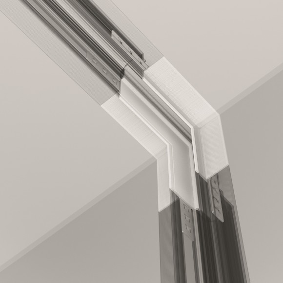 Угловой соединитель вертикальный для шинопроводов в ГКЛ 12.5мм Maytoni Exility TRA034ICL-42.12W